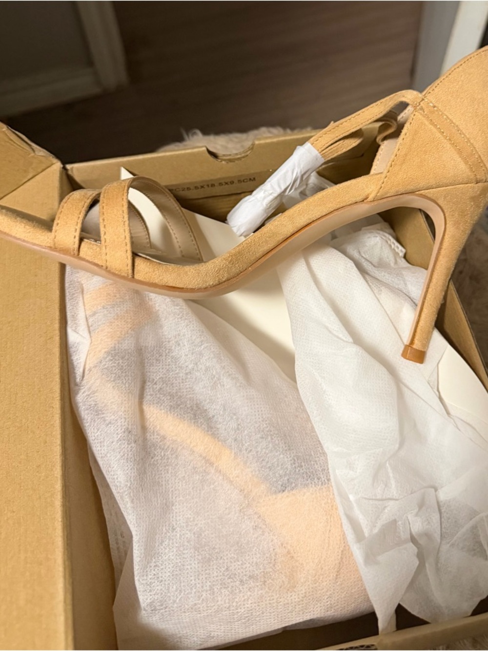 Cape Robbin Nude Strappy Heels Minimalist Sandals Size 8.5 NEW - Picture 5 of 7